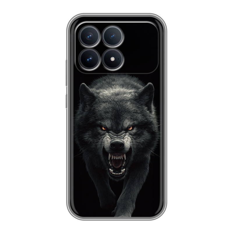 Силиконовый чехол на Poco F8 Pro с принтом Волк Силиконовый чехол на Poco F8 Pro с принтом Волк