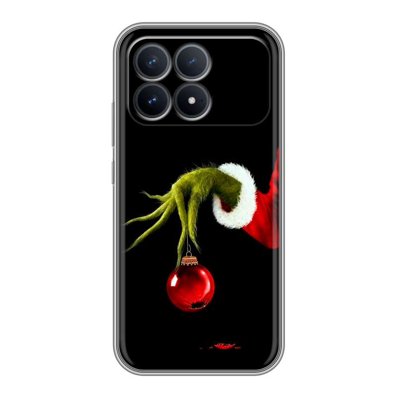 Силиконовый чехол на Poco F8 Pro с принтом Новый год Гринч Силиконовый чехол на Poco F8 Pro с принтом Новый год Гринч