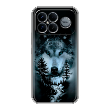 Силиконовый чехол на Poco F8 Ultra с принтом Лесной волк Силиконовый чехол на Poco F8 Ultra с принтом Лесной волк