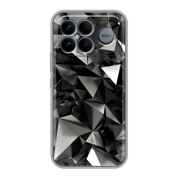 Силиконовый чехол на Poco F8 Ultra с принтом Черные кристаллы Силиконовый чехол на Poco F8 Ultra с принтом Черные кристаллы
