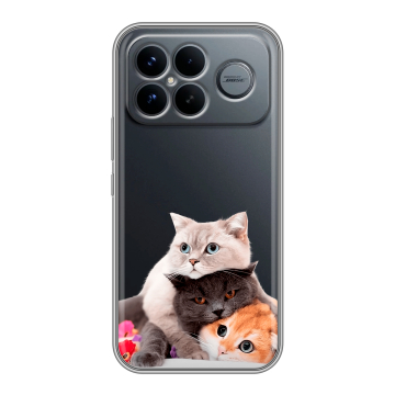 Силиконовый чехол на Poco F8 Ultra с принтом Кошки Силиконовый чехол на Poco F8 Ultra с принтом Кошки