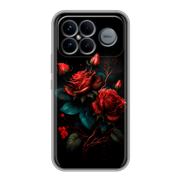 Силиконовый чехол на Poco F8 Ultra с принтом Розы красные