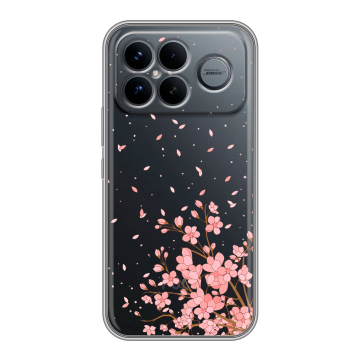 Силиконовый чехол на Poco F8 Ultra с принтом Ветка сакуры
