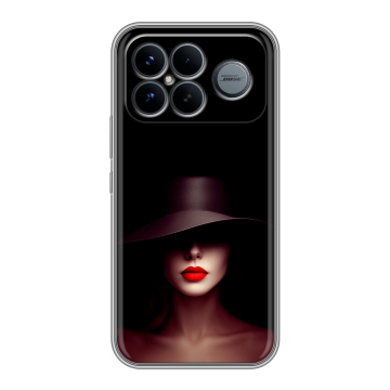 Силиконовый чехол на Poco F8 Ultra с принтом Девушка в шляпе
