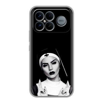Силиконовый чехол на Poco F8 Ultra с принтом монашка
