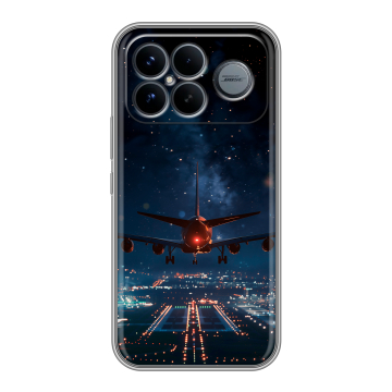 Силиконовый чехол на Poco F8 Ultra с принтом самолет