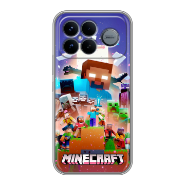 Силиконовый чехол на Poco F8 Ultra с принтом Майнкрафт Minecraft