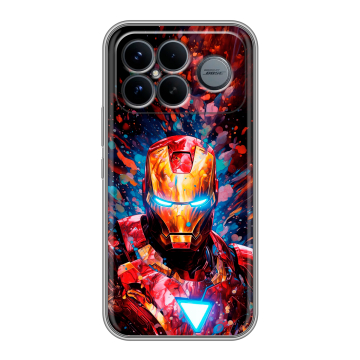 Силиконовый чехол на Poco F8 Ultra с принтом Железный человек Ironman
