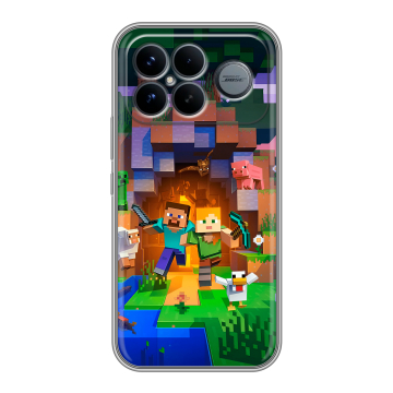 Силиконовый чехол на Poco F8 Ultra с принтом Майнкрафт Minecraft Силиконовый чехол на Poco F8 Ultra с принтом Майнкрафт Minecraft