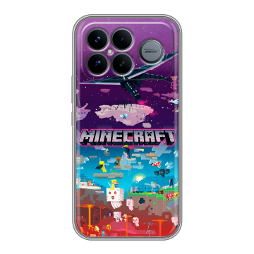 Силиконовый чехол на Poco F8 Ultra с принтом Майнкрафт Minecraft Силиконовый чехол на Poco F8 Ultra с принтом Майнкрафт Minecraft