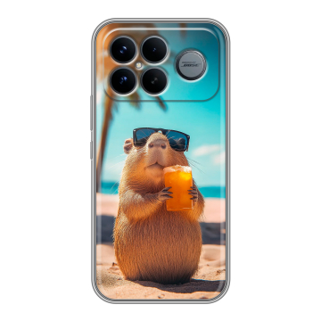 Силиконовый чехол на Poco F8 Ultra с принтом Капибара