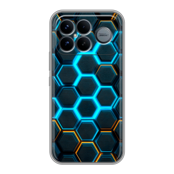 Силиконовый чехол на Poco F8 Ultra с принтом Неоновые соты