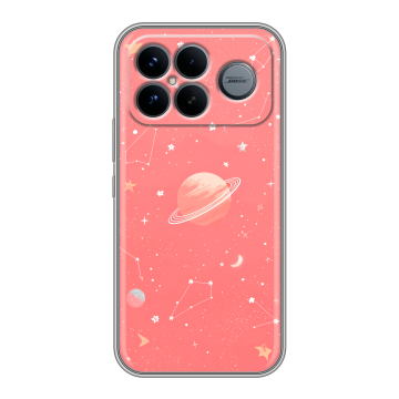Силиконовый чехол на Poco F8 Ultra с принтом Розовый космос