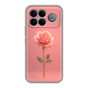 Силиконовый чехол на Poco F8 Ultra с принтом Розовая роза
