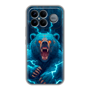 Силиконовый чехол на Poco F8 Ultra с принтом Медведь