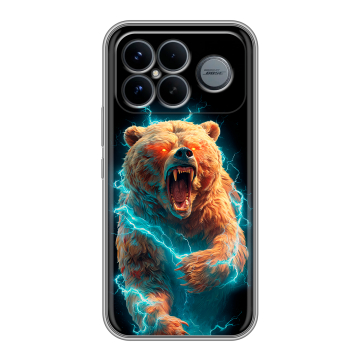 Силиконовый чехол на Poco F8 Ultra с принтом Медведь