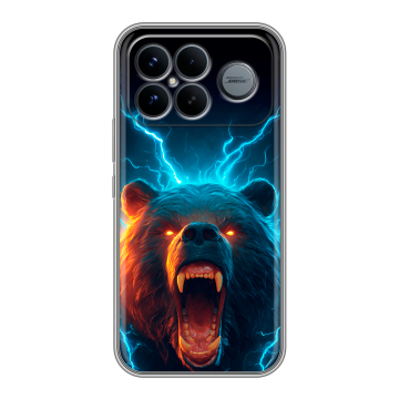 Силиконовый чехол на Poco F8 Ultra с принтом Медведь