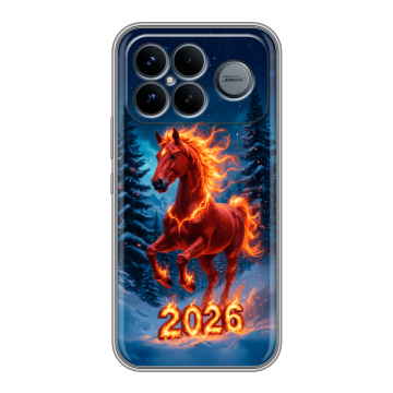 Силиконовый чехол на Poco F8 Ultra с принтом Новый год коня Силиконовый чехол на Poco F8 Ultra с принтом Новый год коня