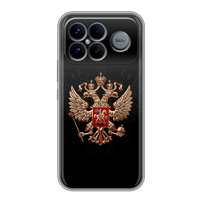 Силиконовый чехол на Poco F8 Ultra с принтом Герб России Силиконовый чехол на Poco F8 Ultra с принтом Герб России