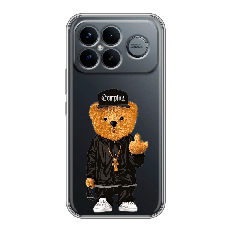 Силиконовый чехол на Poco F8 Ultra с принтом Плюшевый медведь Силиконовый чехол на Poco F8 Ultra с принтом Плюшевый медведь