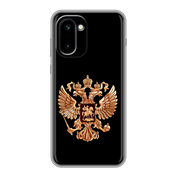 Силиконовый чехол на OnePlus 15R с принтом Герб России золотой