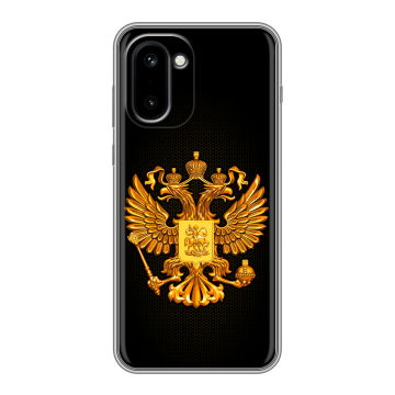 Силиконовый чехол на OnePlus 15R с принтом Герб России желтый Силиконовый чехол на OnePlus 15R с принтом Герб России желтый