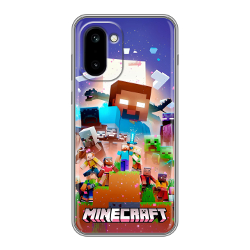 Силиконовый чехол на OnePlus 15R с принтом Майнкрафт Minecraft
