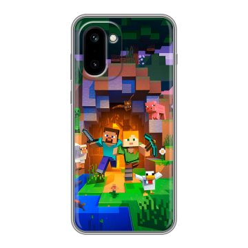 Силиконовый чехол на OnePlus 15R с принтом Майнкрафт Minecraft