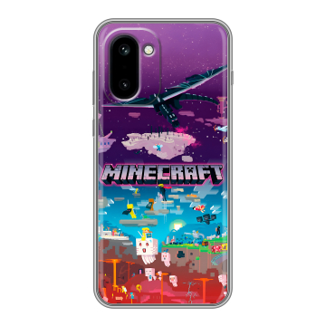 Силиконовый чехол на OnePlus 15R с принтом Майнкрафт Minecraft