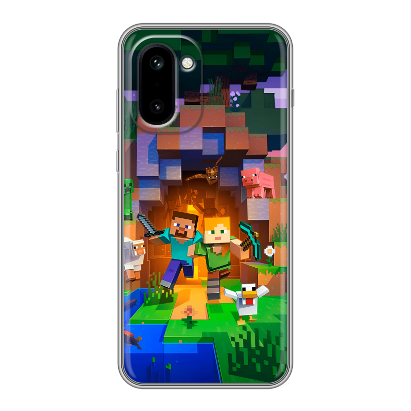 Силиконовый чехол на OnePlus 15R с принтом Майнкрафт Minecraft Силиконовый чехол на OnePlus 15R с принтом Майнкрафт Minecraft