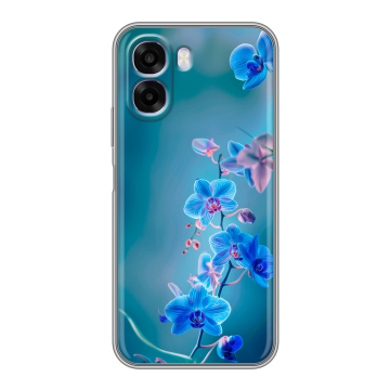 Силиконовый чехол на OPPO A6x с принтом Голубые цветы
