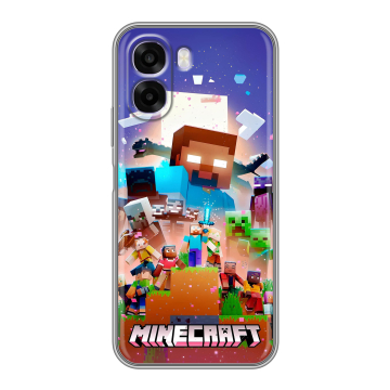 Силиконовый чехол на OPPO A6x с принтом Майнкрафт Minecraft