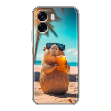 Силиконовый чехол на OPPO A6x с принтом Капибара Силиконовый чехол на OPPO A6x с принтом Капибара