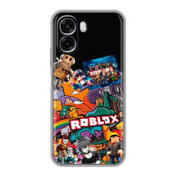 Силиконовый чехол на OPPO A6x с принтом Roblox Роблокс