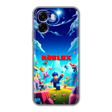 Силиконовый чехол на OPPO A6x с принтом Roblox Роблокс