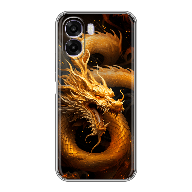 Силиконовый чехол на OPPO A6x с принтом Золотой дракон Силиконовый чехол на OPPO A6x с принтом Золотой дракон
