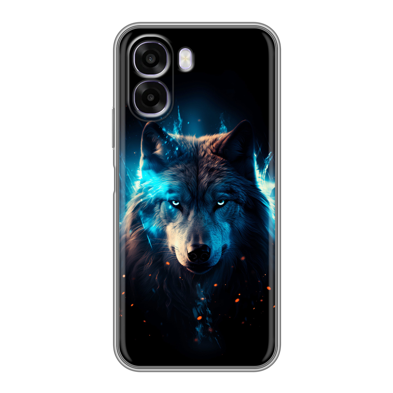 Силиконовый чехол на OPPO A6x с принтом Волк ночной Силиконовый чехол на OPPO A6x с принтом Волк ночной