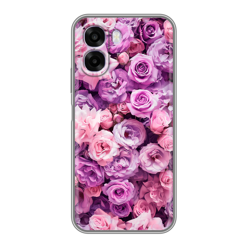 Силиконовый чехол на OPPO A6x с принтом лавандовые розы Силиконовый чехол на OPPO A6x с принтом лавандовые розы