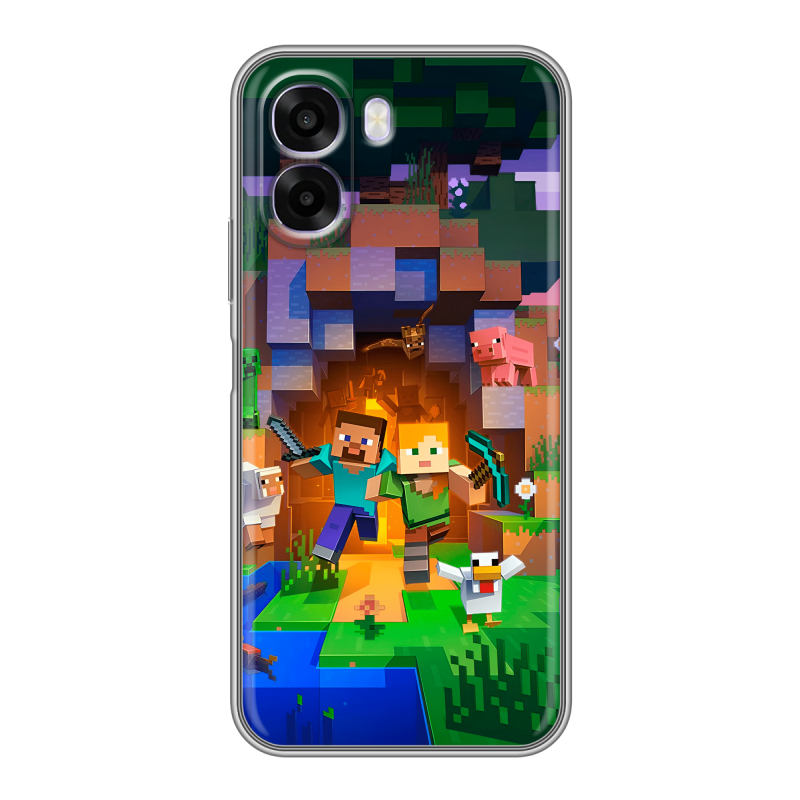 Силиконовый чехол на OPPO A6x с принтом Майнкрафт Minecraft Силиконовый чехол на OPPO A6x с принтом Майнкрафт Minecraft