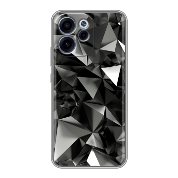 Силиконовый чехол на OPPO Reno15 F с принтом Черные кристаллы Силиконовый чехол на OPPO Reno15 F с принтом Черные кристаллы