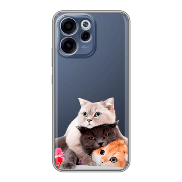 Силиконовый чехол на OPPO Reno15 F с принтом Кошки Силиконовый чехол на OPPO Reno15 F с принтом Кошки