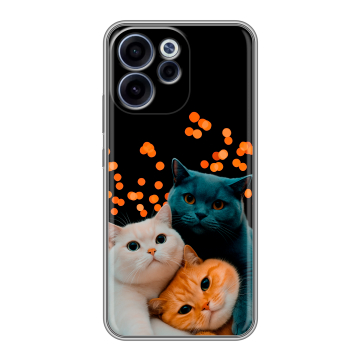 Силиконовый чехол на OPPO Reno15 F с принтом Кошки Силиконовый чехол на OPPO Reno15 F с принтом Кошки