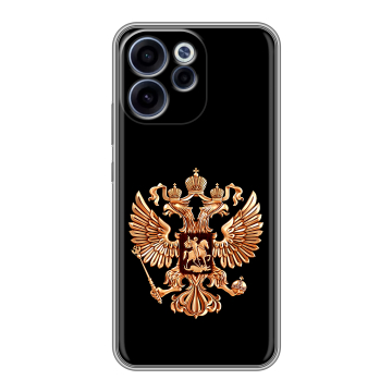 Силиконовый чехол на OPPO Reno15 F с принтом Герб России золотой