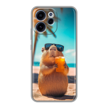 Силиконовый чехол на OPPO Reno15 F с принтом Капибара