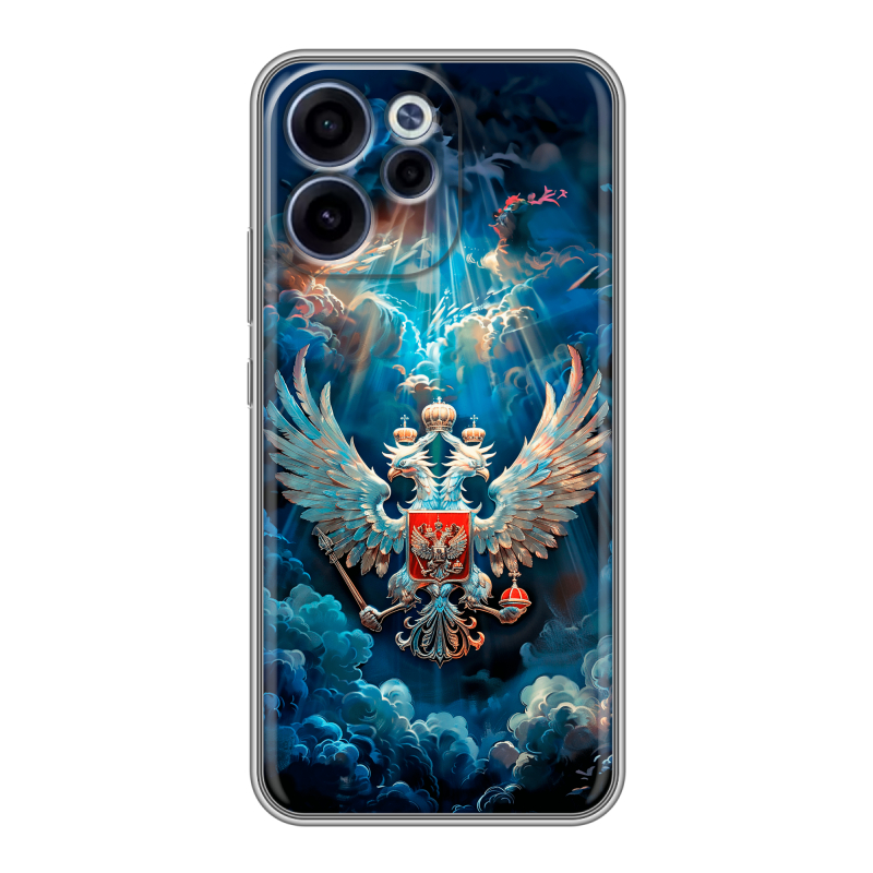 Силиконовый чехол на OPPO Reno15 F с принтом Герб флаг России Силиконовый чехол на OPPO Reno15 F с принтом Герб флаг России