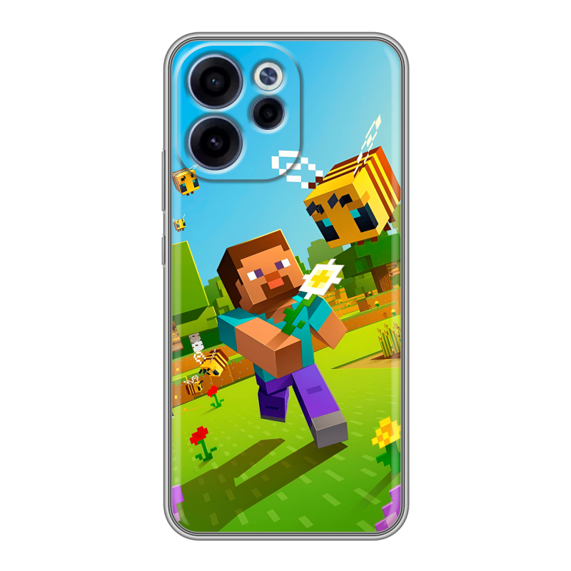 Силиконовый чехол на OPPO Reno15 F с принтом Майнкрафт Minecraft Силиконовый чехол на OPPO Reno15 F с принтом Майнкрафт Minecraft