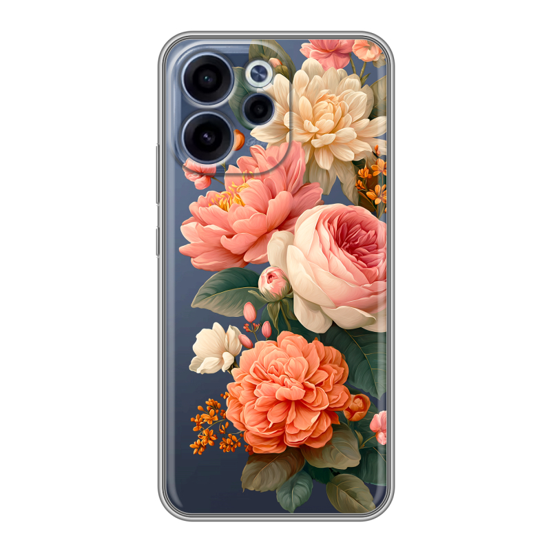 Силиконовый чехол на OPPO Reno15 F с принтом цветы Силиконовый чехол на OPPO Reno15 F с принтом цветы
