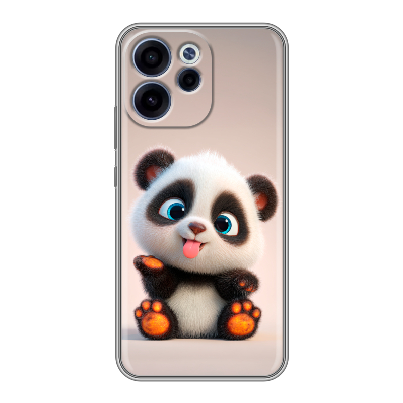 Силиконовый чехол на OPPO Reno15 F с принтом милая панда Силиконовый чехол на OPPO Reno15 F с принтом милая панда