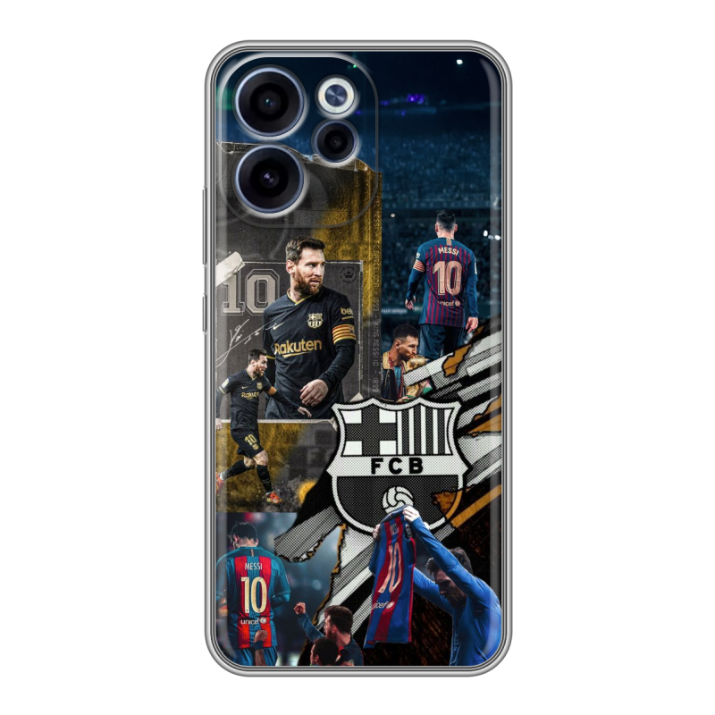 Силиконовый чехол на OPPO Reno15 F с принтом Messi Barcelona Силиконовый чехол на OPPO Reno15 F с принтом Messi Barcelona