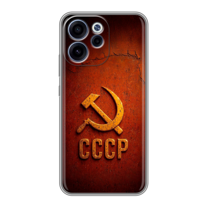 Силиконовый чехол на OPPO Reno15 F с принтом Флаг Герб СССР Силиконовый чехол на OPPO Reno15 F с принтом Флаг Герб СССР